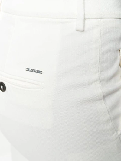 Shop Incotex By Slowear Low Waist Slim-fit Trousers In White