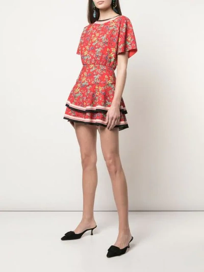 Shop Alice And Olivia Palmira Dress In Sm Freesia Blossom Bt Poppy/mt