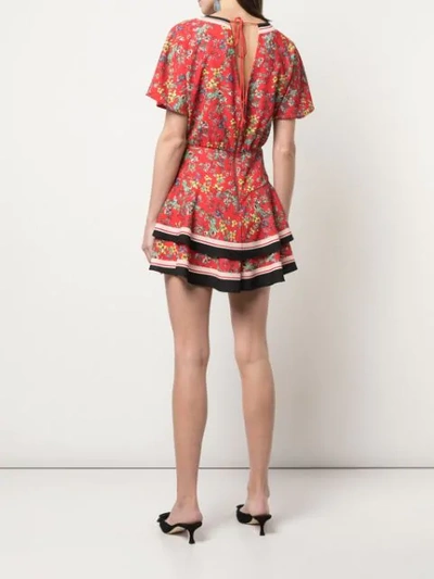 Shop Alice And Olivia Palmira Dress In Sm Freesia Blossom Bt Poppy/mt