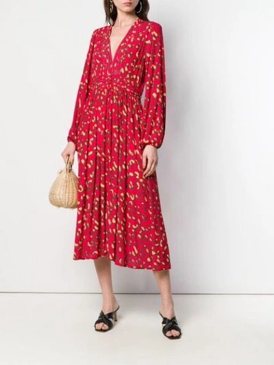 Shop Andamane Abstract Print Midi Dress - Red