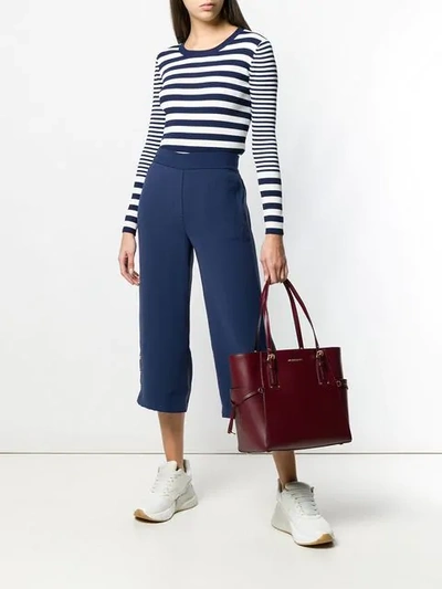 Shop Michael Michael Kors Cropped Straight-leg Trousers In Blue