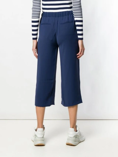Shop Michael Michael Kors Cropped Straight-leg Trousers In Blue