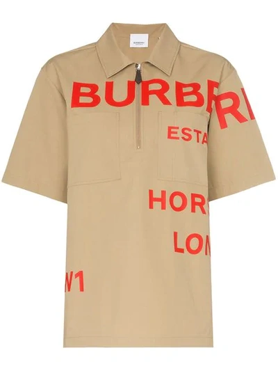 Shop Burberry Horseferry Print Shirt In Neutrals