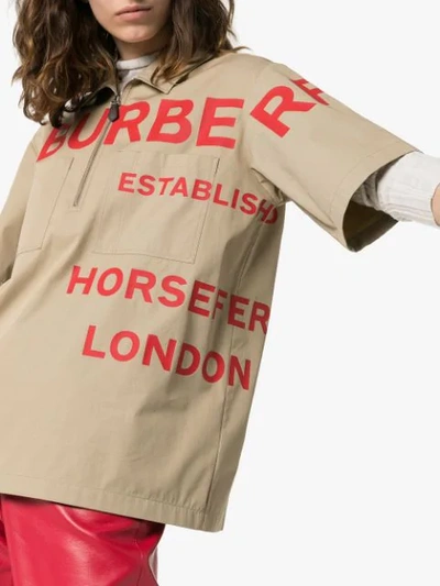 Shop Burberry Horseferry Print Shirt In Neutrals