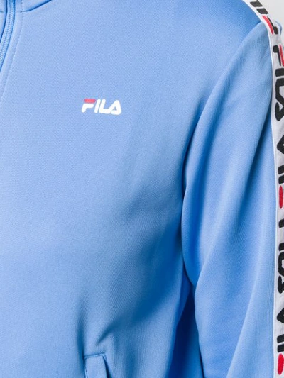 Shop Fila Logo Trim Track Jacket In Blue
