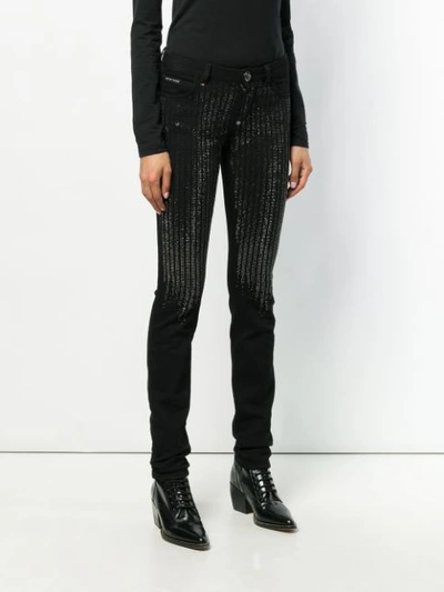 Shop Philipp Plein Crystal-embellished Skinny Jeans In Black