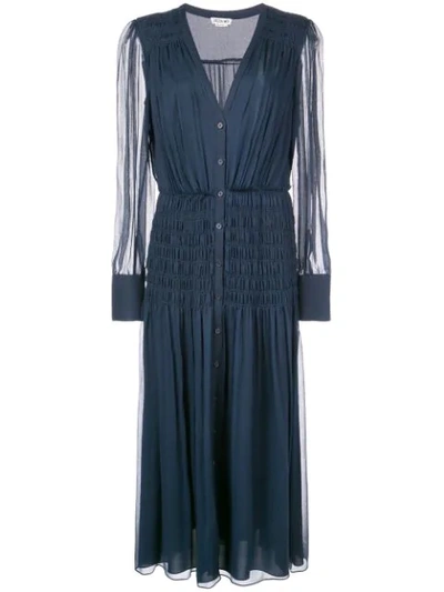 Shop Jason Wu Ruched Midi Dress In Blue