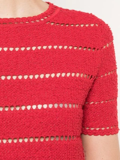 Shop Oscar De La Renta Knit Dress In Red