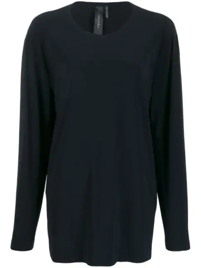 Shop Norma Kamali Boyfriend Long-sleeve Top - Blau In Blue