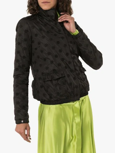 Shop Moncler Genius X Simone Rocha Hillary Floral-embroidered Jacket - Black