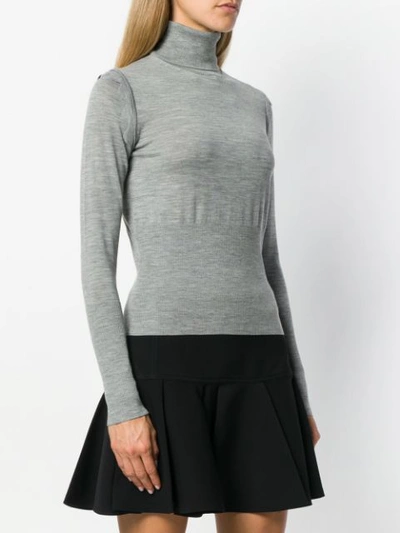 Shop Chloé Rollkragenpullover Mit Gewellten Details In Grey