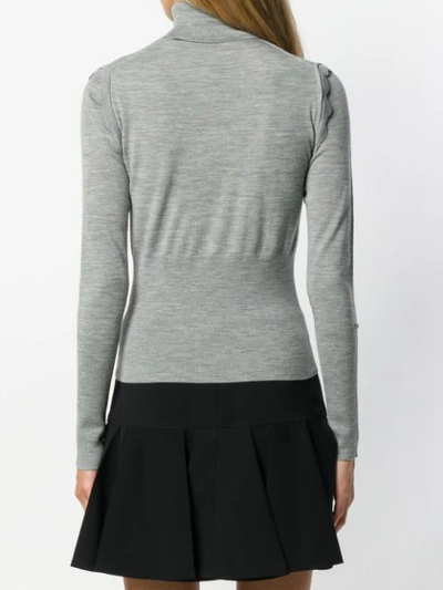 Shop Chloé Rollkragenpullover Mit Gewellten Details In Grey