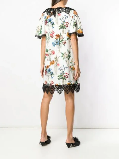 Shop Dolce & Gabbana Floral Print Dress In White