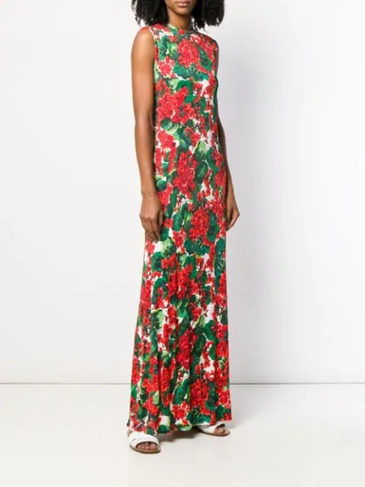 Shop Dolce & Gabbana Floral Print Maxi Dress In Red