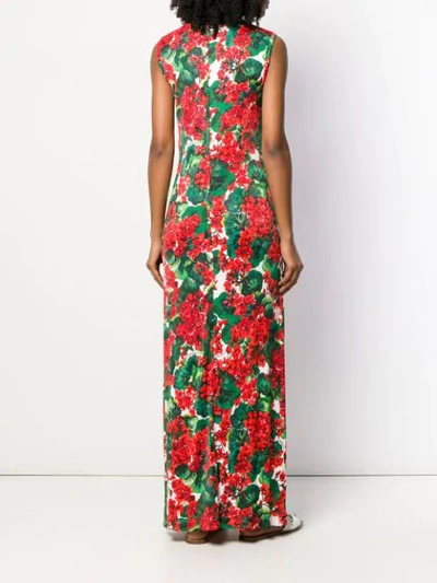 Shop Dolce & Gabbana Floral Print Maxi Dress In Red