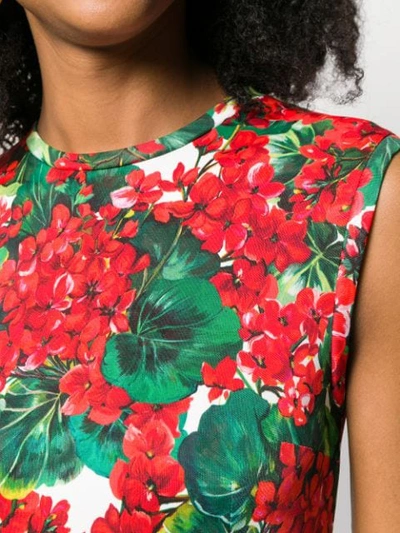 Shop Dolce & Gabbana Floral Print Maxi Dress In Red