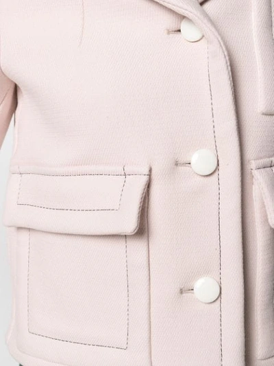 Shop Marni Cropped Classic Blazer In Pink