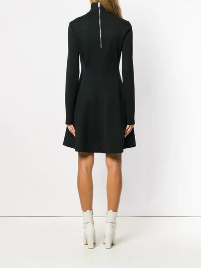 Shop Calvin Klein 205w39nyc Turtle-neck Flared Sweater Dress In Black
