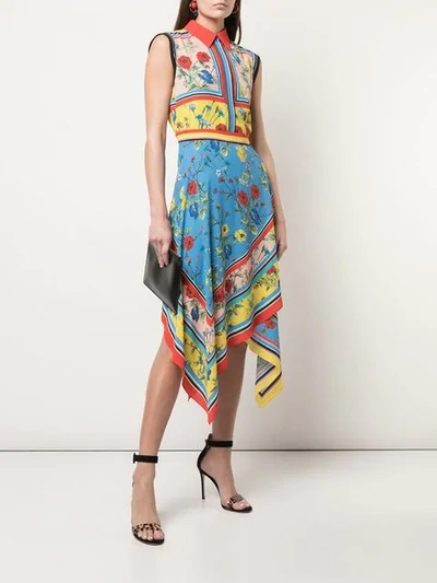 Shop Alice And Olivia Farrah Dress In Scarf Print