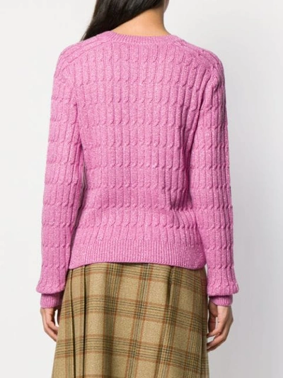 Shop Gucci Cable Knit Sweater In Pink