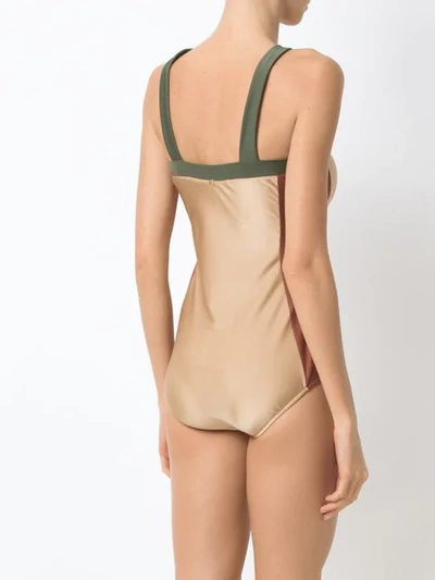 Shop Adriana Degreas Panelled Swimsuit In Neutrals