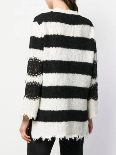 Shop Philosophy Di Lorenzo Serafini Striped Lace Sweater In Black