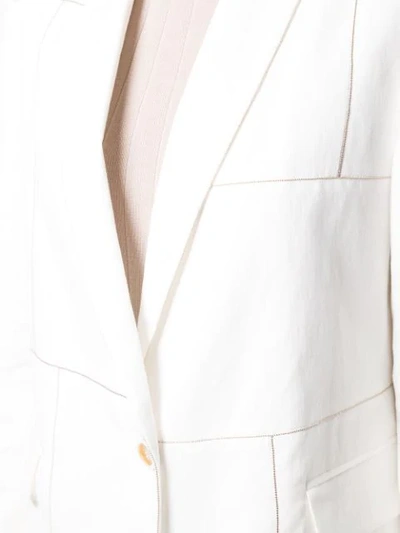 Shop Brunello Cucinelli Single Breasted Blazer In White