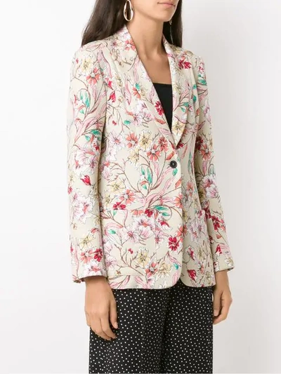 Shop À La Garçonne Printed Blazer In Multicolour