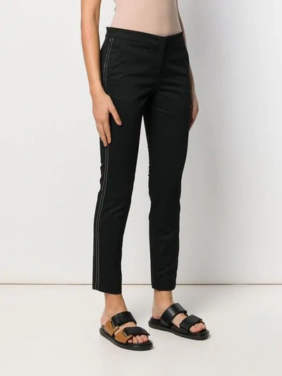 Shop Fabiana Filippi Skinny-hose Mit Galonstreifen - Schwarz In Black