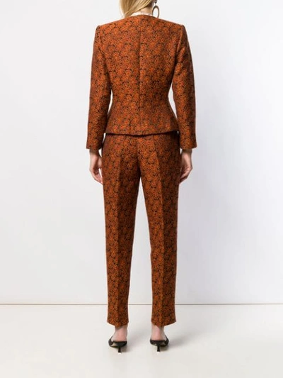 Pre-owned Saint Laurent 1980's Baroque Pattern Suit In Orange