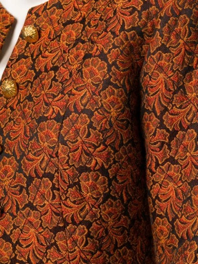 Pre-owned Saint Laurent 1980's Baroque Pattern Suit In Orange