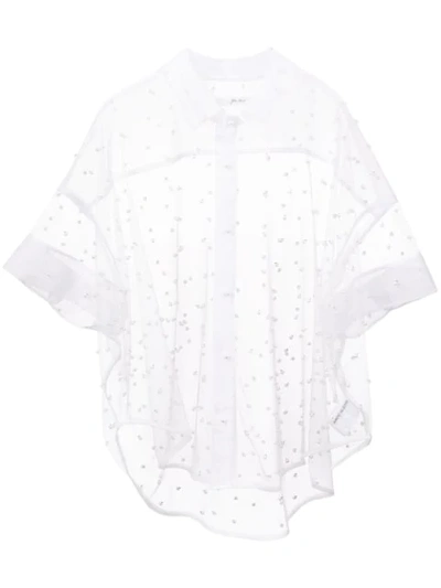 Shop Julien David Pearl Shirt In White