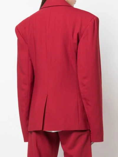 Shop Khaite Oversized Structured Blazer In Red