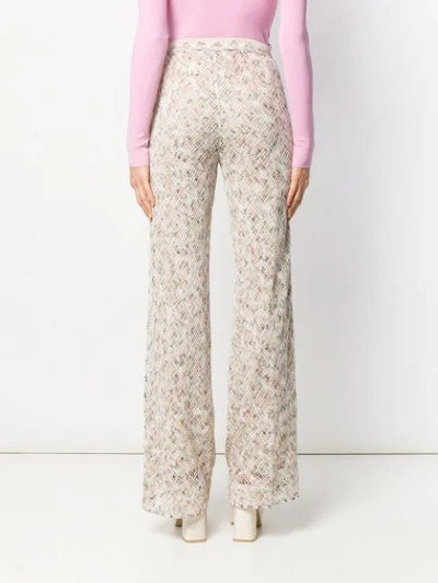 Shop Missoni Flared Trousers In Neutrals