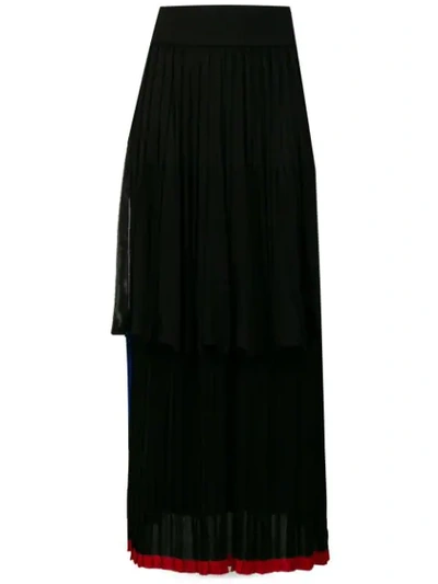 Shop Sonia Rykiel Layered Maxi Skirt - Black