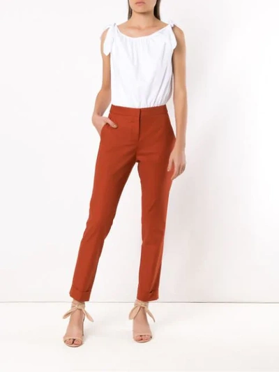 Shop Andrea Marques Straight Trousers In Brown