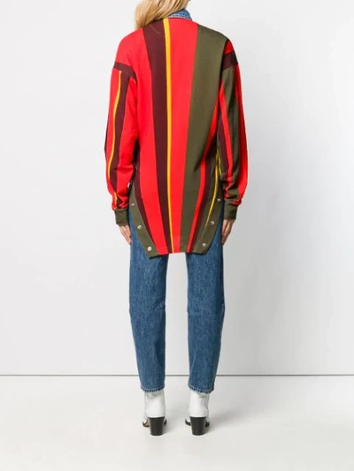 Shop Diesel Red Tag Oversized Striped Polo Shirt In 51pa