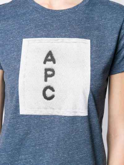 Shop A.p.c. Logo T-shirt In Blue