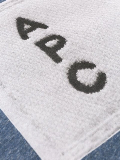 Shop Apc Logo T-shirt In Blue