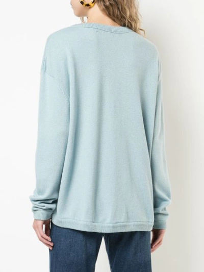 Shop Alexandra Golovanoff Round Neck Jumper In Blue