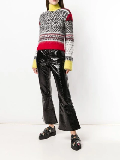 N°21 Print Turtleneck Wool & Mohair-blend Button-back Sweater In Black