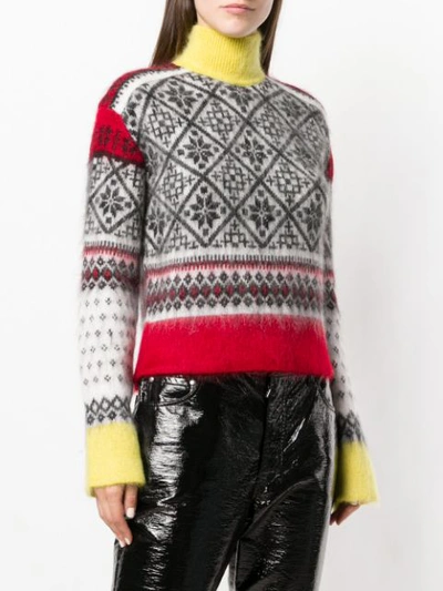 N°21 Print Turtleneck Wool & Mohair-blend Button-back Sweater In Black