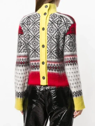N°21 Print Turtleneck Wool & Mohair-blend Button-back Sweater In Black