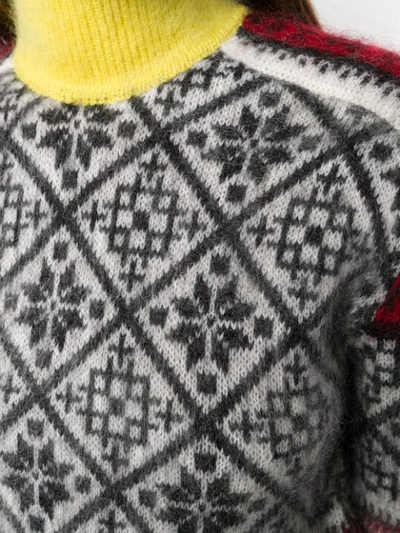N°21 Print Turtleneck Wool & Mohair-blend Button-back Sweater In Black