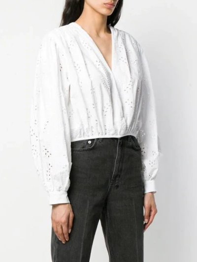 Shop Off-white Perforated Detail Top In White