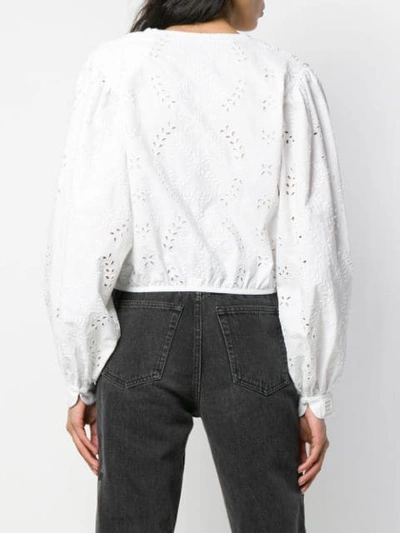 Shop Off-white Perforated Detail Top In White