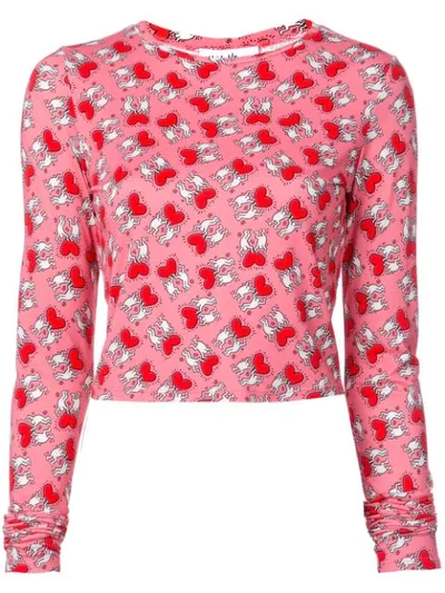 Shop Alice And Olivia Delaina Crop Top In Pink