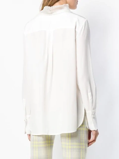 Shop Antonelli Micro-pleated Neck Blouse - White