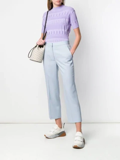 Shop Stella Mccartney Cropped Tailored Trousers In Blue