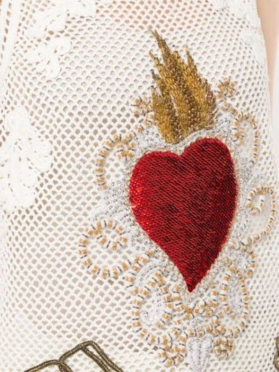 Shop Dolce & Gabbana Sheer Embroidered Tank Top In White